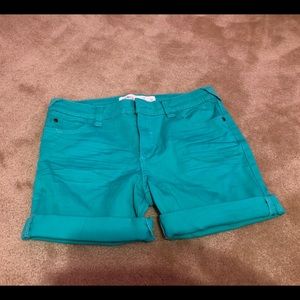 Epic threads mid rise turquoise shorts.